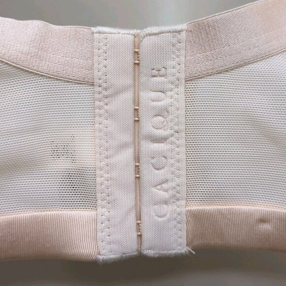 Cacique 44D Satin Full Coverage Bra Smooth Underwire Sugar Beige - Picture 7 of 10